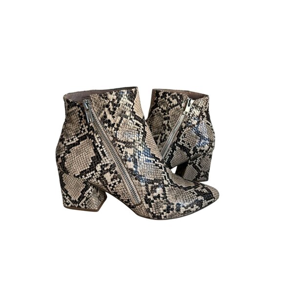 STEVE MADDEN Checkmate Side Zip Snake Print Ankle Boots Sz 7 - Picture 4 of 8